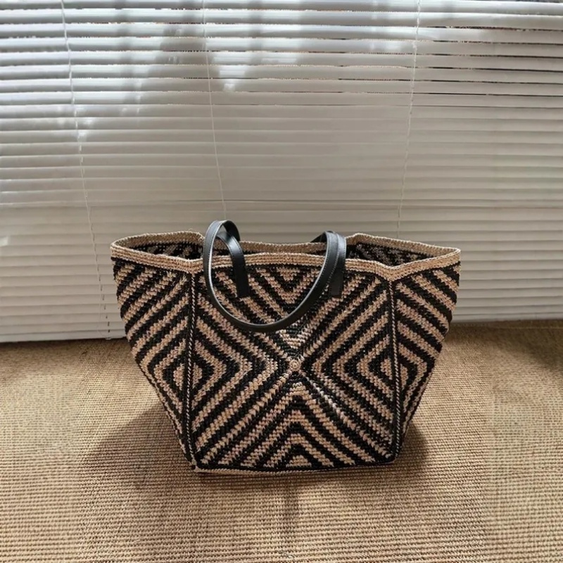 Women'S Raffia Bags - Большая пляжная сумка-тоут из рафии ручной