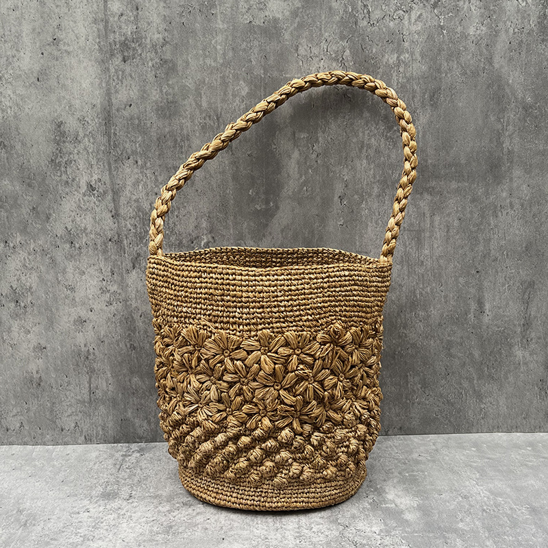 Сумка-ведро из соломы с цветоч – обзор и цена Women'S Raffia Bags